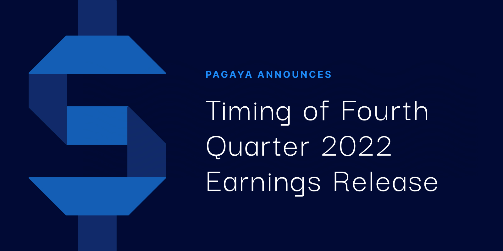 Blue background, blue dollar sign graphic, and text: Fourth Quarter 2022 Earnings Release